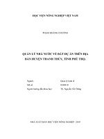 Luận văn thạc sĩ VNUA quản lý nhà nước về đất dự án trên địa bàn huyện thanh thủy, tỉnh phú thọ 