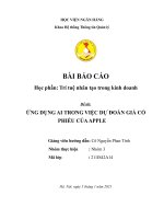 ỨNG DỤNG AI TRONG VIỆC dự đoán GIÁ cổ PHIẾU của APPLE 