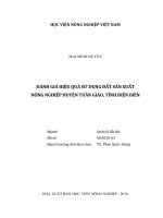 Luận văn thạc sĩ VNUA đánh giá hiệu quả sử dụng đất sản xuất nông nghiệp hyện tuần giáo, tỉnh điện biên 