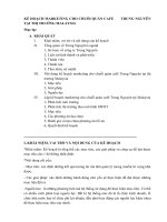 KẾ HOẠCH MARKETING CHO CHUỖI QUÁN CAFE TRUNG NGUYÊN tại THỊ TRƯỜNG MALAYSIA 