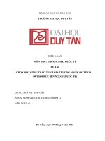 TIỂU LUẬN môn học THƯƠNG mại QUỐC tế đề tài CHỌN một CÔNG TY có THAM GIA THƯƠNG mại QUỐC tế có OUTSOURCE bên NGOÀI (QUỐC tế) 