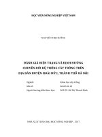 Luận văn thạc sĩ VNUA đánh giá hiện trạng và định hướng chuyển đổi hệ thống cây trồng trên địa bàn huyện hoài đức, thành phố hà nội 