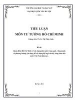 (TIỂU LUẬN) TIỂU LUẬN quan điểm hồ chí minh về xây dựng nhà nước trong sạch, vững mạnh và phương hướng vận dụng để xây dựng đội ngũ cán bộ, công chức nhà nước việt nam hiện nay 