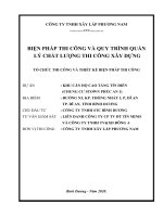 Biện pháp thi công và quy trình quản lý chất lượng công trình