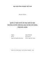Luận văn thạc sĩ VNUA quản lý nhà nước về trợ giúp xã hội thường xuyên trên địa bàn huyện sơn động, tỉnh bắc giang 