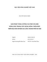 Luận văn thạc sĩ VNUA giải pháp tăng cường vai trò của hội nông dân trong xây dựng nông thôn mới trên địa bàn huyện gia lâm, thành phố hà nội 