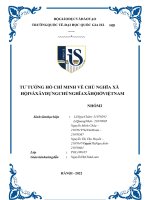 TƯ TƯỞNG HỒ CHÍ MINH VỀ CHỦ NGHĨA XÃ HỘI VÀ XÂY DỰNG CHỦ NGHĨA XÃ HỘI Ở VIỆT NAM