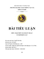 BÀI TIỂU LUẬN môn NHẬP môn NGÀNH kỹ THUẬT cơ KHÍ ĐỘNG lực 