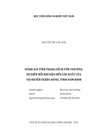 Luận văn thạc sĩ VNUA đánh giá tình trạng dễ bị tổn thương do biến đổi khí hậu đến sản xuất lúa tại huyện nghĩa hưng, tỉnh nam định 