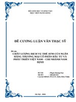 CHẤT LƯỢNG DỊCH VỤ THẺ ATM CỦA NGÂN HÀNG THƯƠNG MẠI CỔ PHẦN ĐẦU TƯ VÀ PHÁT TRIỂN VIỆT NAM – CHI NHÁNH NAM ĐỊNH