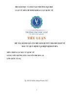 (TIỂU LUẬN) TIỂU LUẬN đề tài ĐÁNH GIÁ cơ CHẾ GIẢI QUYẾT TRANH CHẤP về đầu tư QUY ĐỊNH tại HIỆP ĐỊNH EVIPA 