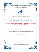 ĐỀ tài lập kế HOẠCH KINH DOANH QUÁN cà PHÊ THEO PHONG CÁCH cà PHÊ SÁCH 