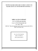 (TIỂU LUẬN) TIỂU LUẬN phân tích nội dung và giá trị của tư tưởng đạo đức hồ chí minh  liên hệ thực tiễn 