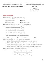 Nội dung ôn tập cuối kì 1 toán 12 năm 2022 – 2023 trường THPT trần phú – hà nội