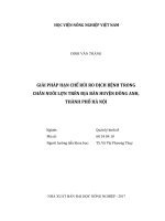 Luận văn thạc sĩ VNUA giải pháp hạn chế rủi ro dịch bệnh trong chăn nuôi lợn trên địa bàn huyện đông anh, thành phố hà nội 