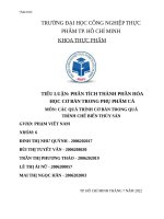 (TIỂU LUẬN) TIỂU LUẬN PHÂN TÍCH THÀNH PHẦN hóa học cơ bản TRONG PHỤ PHẨM cá 