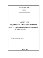 (TIỂU LUẬN) TIỂU LUẬN THỰC TRẠNG bán HÀNG TRỰC TUYẾN của CÔNG TY TNHH GREEN FAMILY DEVELOPMENT 
