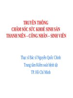 TRUYỀN THÔNG CHĂM SÓC SỨC KHOẺ SINH SẢN THANH NIÊN – CÔNG NHÂN – SINH VIÊN
