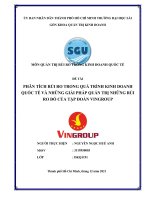 (TIỂU LUẬN) TIỂU LUẬN PHÂN TÍCH rủi RO TRONG QUÁ TRÌNH KINH DOANH QUỐC tế và NHỮNG GIẢI PHÁP QUẢN TRỊ NHỮNG rủi RO đó của tập đoàn VINGROUP 
