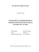 Luận văn thạc sĩ VNUA so sánh giống và xác định phân bón lá thích hợp cho sản xuất bắp cải trái vụ tại phong thổ   lai châu 
