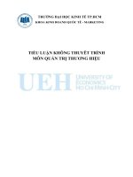 (TIỂU LUẬN) TIỂU LUẬN QUẢN TRỊ THƯƠNG HIỆU nêu các đặc tính của thương hiệu yêu thích các đặc tính này đóng góp vào tài sản thương hiệu như thế nào 