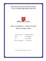 (TIỂU LUẬN) TIỂU LUẬN TIỂU LUẬN MODULE 3 – sử DỤNG văn bản đề tài TIN học cơ bản 