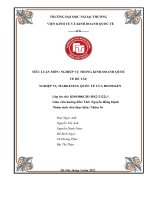 TIỂU LUẬN môn NGHIỆP vụ TRONG KINH DOANH QUỐC tế đề tài NGHIỆP vụ MARKETING QUỐC tế của HEINEKEN 