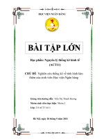 (TIỂU LUẬN) tiểu luận nguyên lý thống kê kinh tế đề tài nghiên cứu thống kê về tình hình làm thêm của sinh viên học viện ngân hàng 