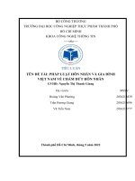 (TIỂU LUẬN) TIỂU LUẬN tên đề tài PHÁP LUẬT hôn NHÂN và GIA ĐÌNH VIỆT NAM về CHẤM dứt hôn NHÂN 