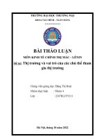 BÀI THẢO LUẬN môn KINH tế CHÍNH TRỊ mác   LÊNIN đề tài thị trường và vai trò của các chủ thể tham gia thị trường 