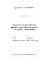 Luận văn thạc sĩ VNUA nghiên cứu ứng dụng chế phẩm đệm lót sinh học vnua biomix trong chăn nuôi gà tại tỉnh hà nam 