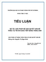 (TIỂU LUẬN) TIỂU LUẬN đề tài GIẢI PHÁP để GIẢI QUYẾT vấn đề THIẾU tự TIN KHI GIAO TIẾP BẰNG TIẾNG ANH 
