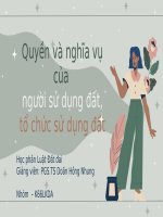 Slide thuyết trình quyền và nghĩa vụ của người sử dụng đất, tổ chức sử dụng đất