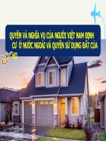 Slide thuyết trình quyền và nghĩa vụ của người việt nam định cư ở nước ngoài và quyền sử dụng đất của họ