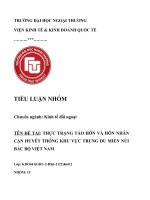 THỰC TRẠNG tảo hôn và hôn NHÂN cận HUYẾT THỐNG KHU vực TRUNG DU MIỀN núi bắc bộ VIỆT NAM 