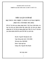 (TIỂU LUẬN) văn bản quy phạm pháp luật ở việt nam khái niệm, các loại văn bản quy phạm pháp luật, phân biệt văn bản quy phạm pháp luật với văn bản áp dụng pháp luật 