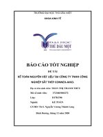 Báo cáo tốt nghiệp Kế toán nguyên vật liệu tại Công ty TNHH Công Nghiệp Sắt Thép ConnexAiko