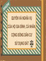 Slide thuyết trình quyền và nghĩa vụ của hộ gia đình, cá nhân, cộng đồng dân cư sử dụng đất