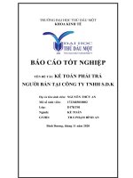 Báo cáo tốt nghiệp Kế toán phải trả cho người bán tại Công Ty TNHH S.D.K