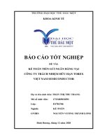 Báo cáo tốt nghiệp Kế toán tiền gửi ngân hàng tại công ty TNHH Torex Việt Nam Semiconductor