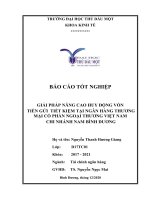 Báo cáo tốt nghiệp Giải pháp nâng cao huy động vốn tiền gửi tiết kiệm tại ngân hàng TMCP Ngoại thương Việt Nam – chi nhánh Nam Bình Dương