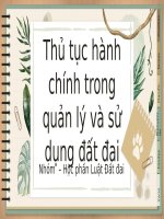Slide thuyết trình thủ tục hành chính trong quản lý và sử dụng đất đai