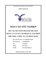Báo cáo tốt nghiệp Kế toán doanh thu bán hàng và cung cấp dịch vụ tại Shop Trẻ Thơ Công ty Cổ phần KNIC