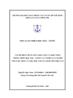 (TIỂU LUẬN) vấn đề BIỆN CHỨNG GIỮA KHẢ NĂNG và HIỆN THỰC TRONG TRIẾT học mác   LÊNIN và ý NGHĨA của nó đối với CUỘC SỐNG và VIỆC học tập của SINH VIÊN HIỆN NAY 