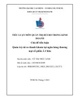Tiểu luận Quản trị rủi ro thanh khoản tại ngân hàng thương mại cổ phần Á Châu