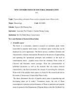 (LUẬN án TIẾN sĩ) chuyển soạn tác phẩm piano kinh viện cho piano nhạc nhẹ 