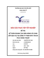 Báo cáo tốt nghiệp Kế toán doanh thu bán hàng và cung cấp dịch vụ tại Công ty TNHH MTV TM DV PCCC Hùng Thuật