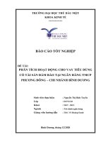 Báo cáo tốt nghiệp Phân tích hoạt động cho vay tiêu dùng có tài sản đảm bảo tại Ngân hàng TMCP Phương Đông  Chi nhánh Bình Dương