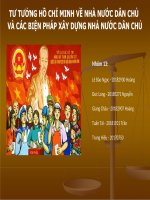 (TIỂU LUẬN) tư TƯỞNG hồ CHÍ MINH về NHÀ nước dân CHỦ và các BIỆN PHÁP xây DỰNG NHÀ nước dân CHỦ 