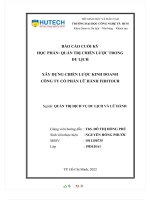 QUẢN TRỊ CHIẾN lược TRONG DU LỊCH xây DỰNG CHIẾN lược KINH DOANH CÔNG TY cổ PHẦN lữ HÀNH FIDITOUR 